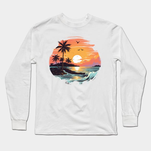 Beach Long Sleeve T-Shirt by Flowerandteenager